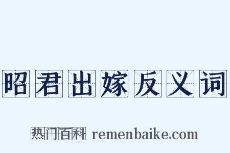 昭君出嫁反义词是什么意思的图片